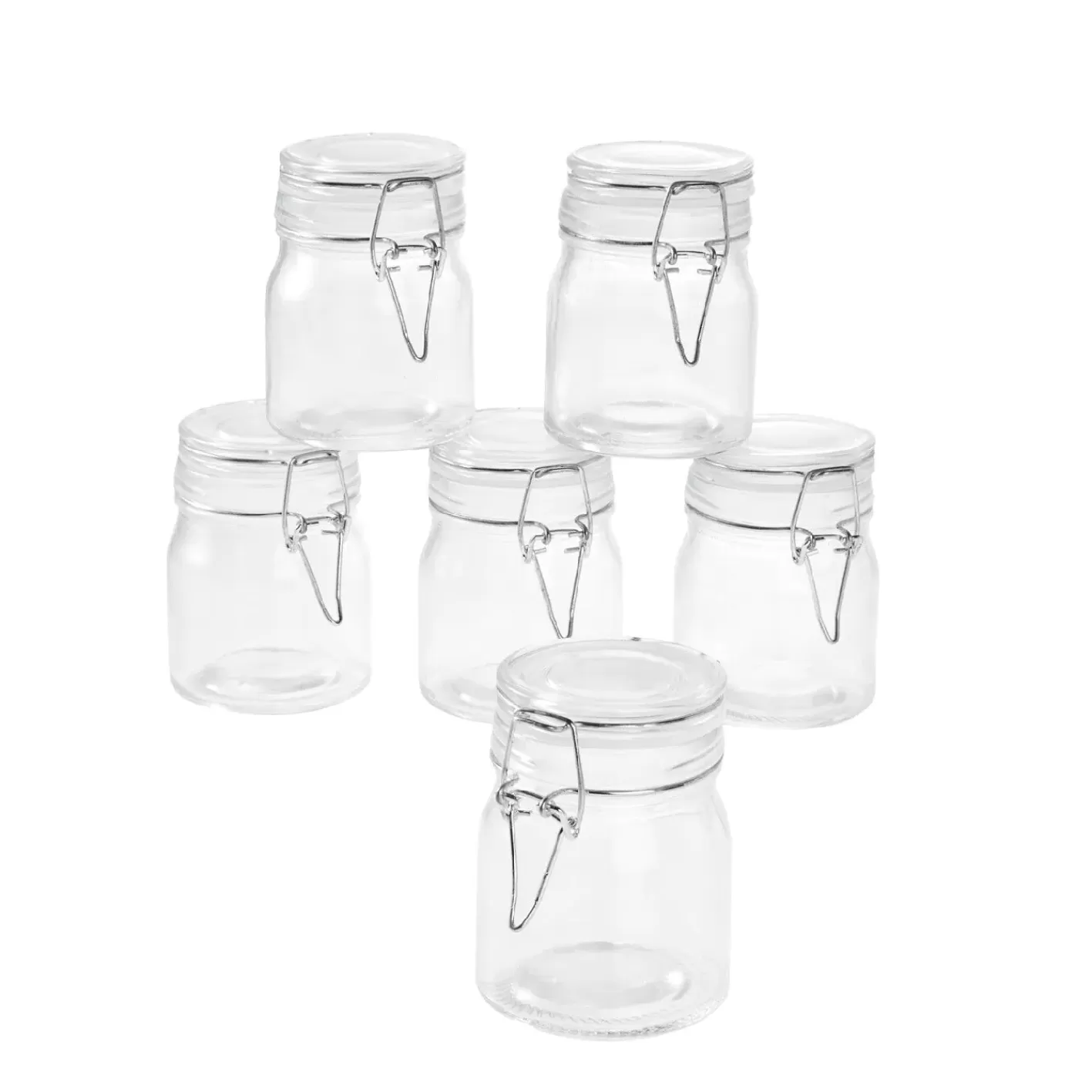 NANU-NANA 6er Set Vorratsglas Mit Bügelverschluss, 150 Ml Hot