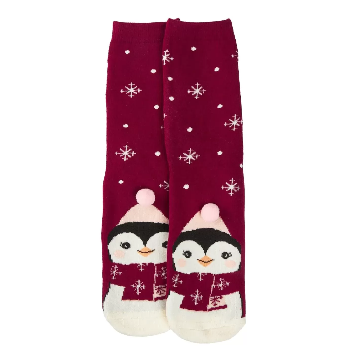 NANU-NANA Anti-Rutschsocken Xmas, Pinguin Dunkelrot, Größe 36 - 41 Discount