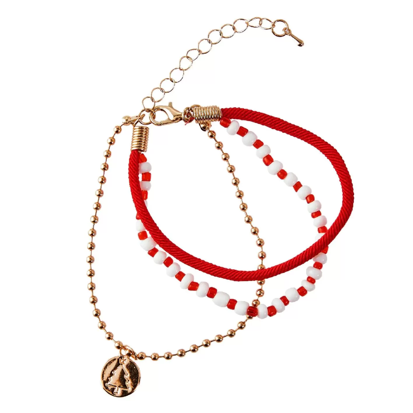 NANU-NANA Armband Weihnachten, Baum, Rot/gold Shop