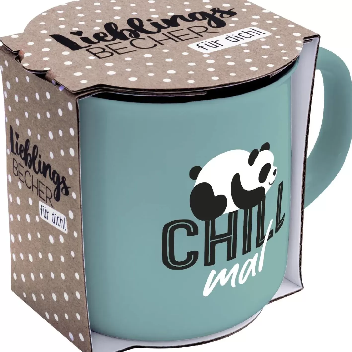 NANU-NANA Becher Emaille-Optik, Chill Mal, 350 Ml Fashion