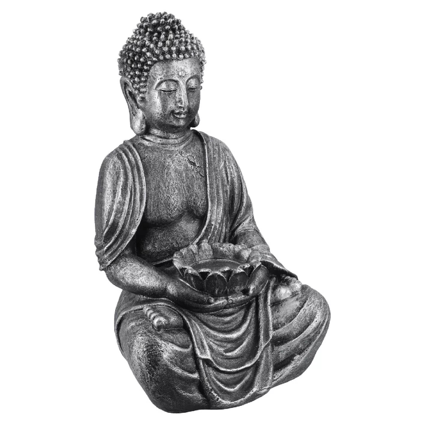 NANU-NANA Buddha Blüte, Silber-grau, 40 Cm Best