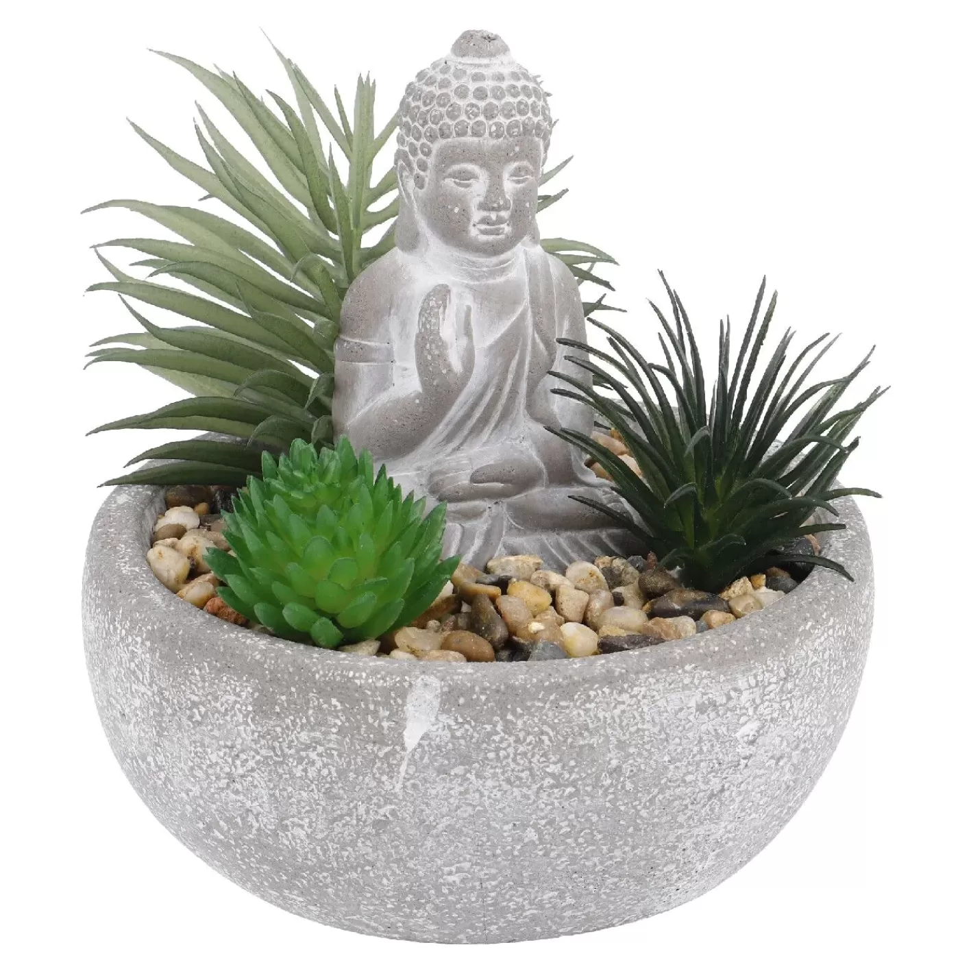 NANU-NANA Deko-Objekt Buddha Mit Sukkulente, Grau/grün, 12 Cm Flash Sale