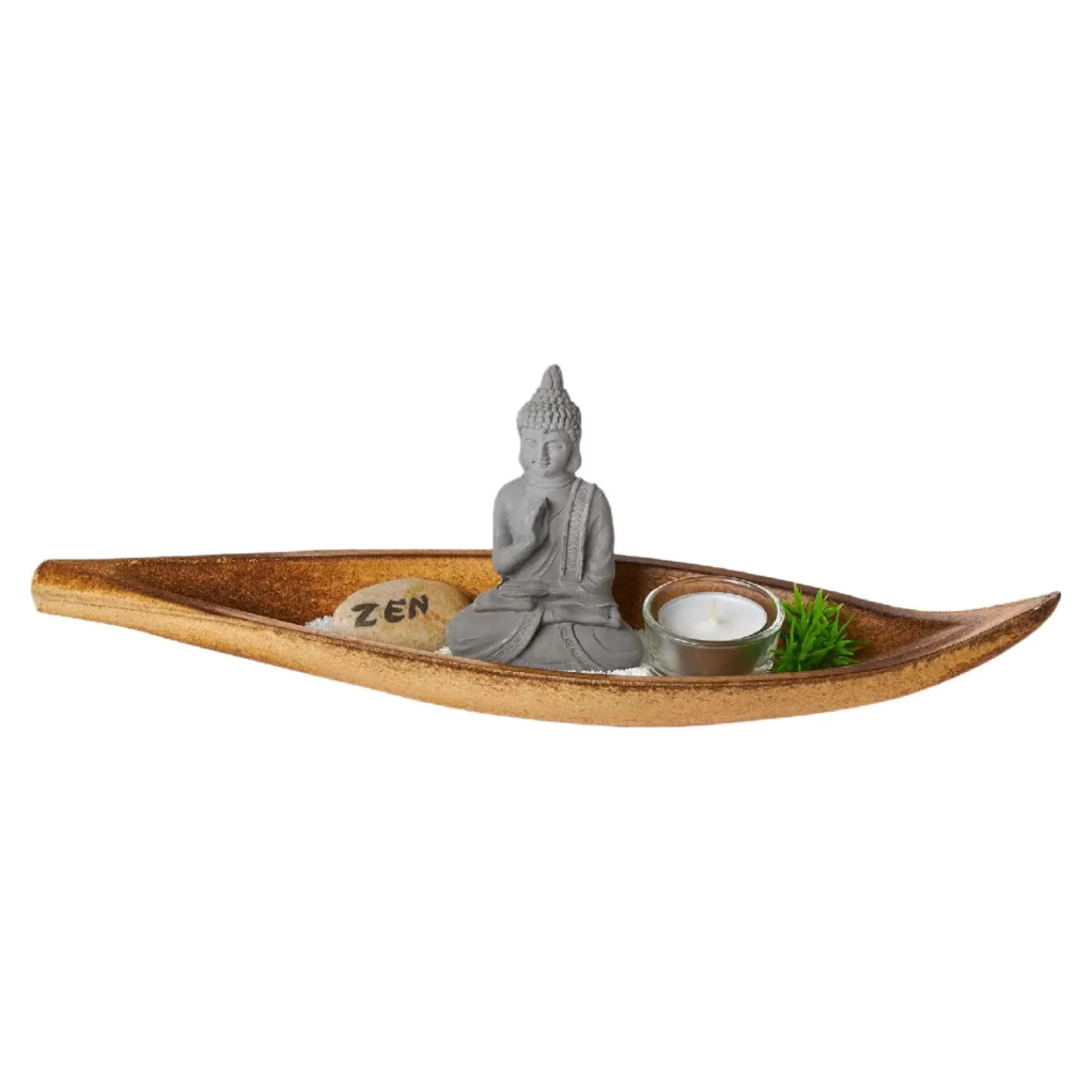 NANU-NANA Dekotablett Buddha/Blatt, 37.5 Cm Cheap