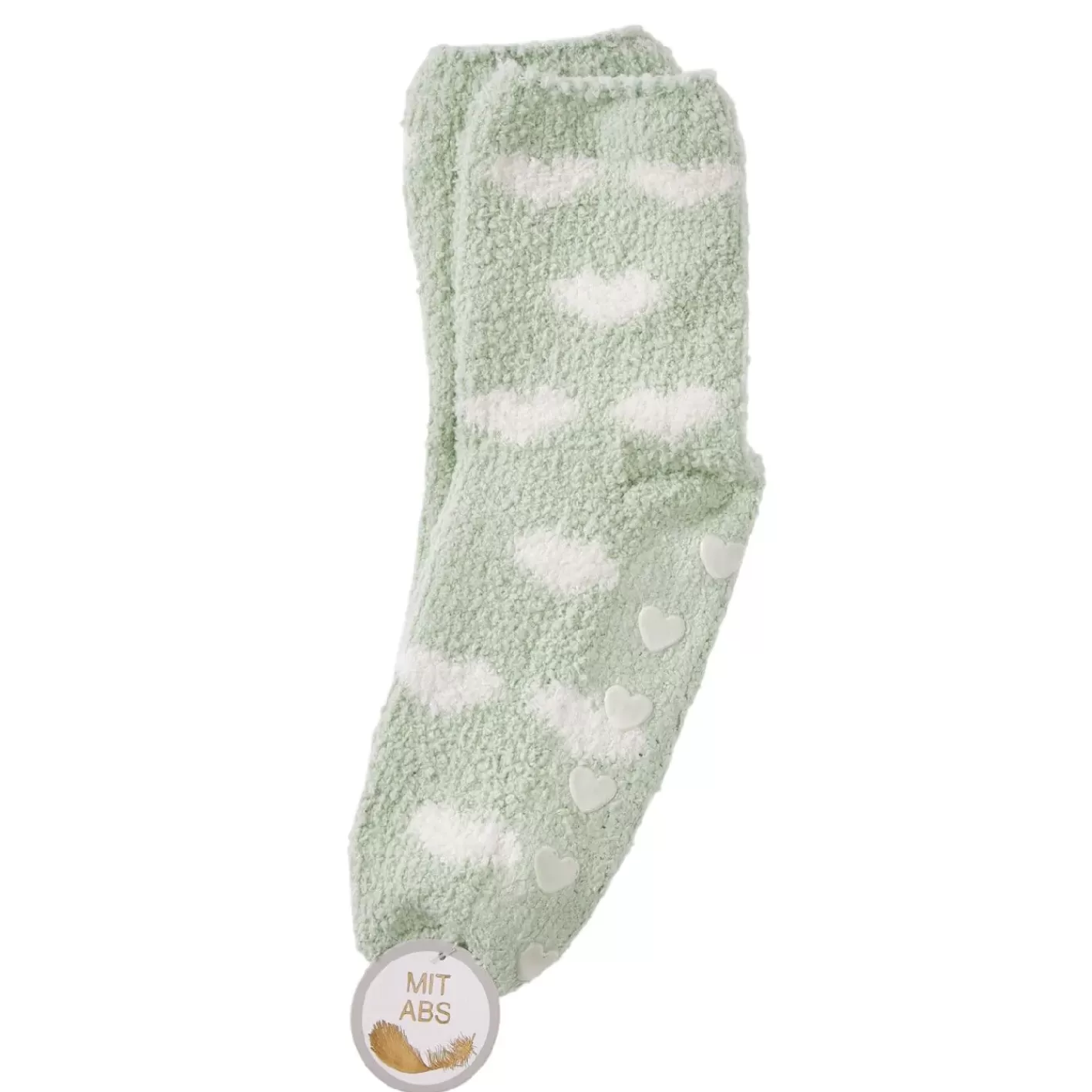 NANU-NANA Kuschelsocken Anti-Rutsch, Herzen/grün Cheap