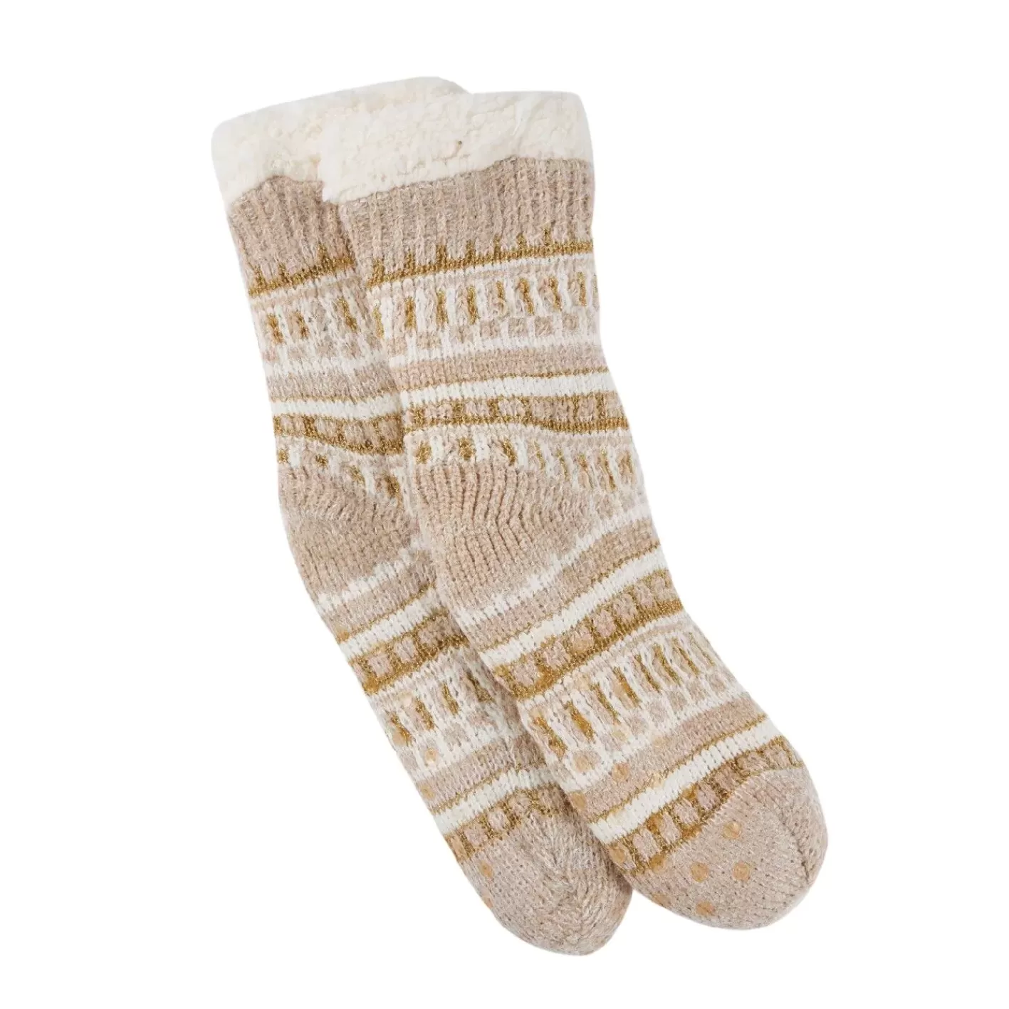 NANU-NANA Norwegersocken Design, Beige/gold, One Size Shop