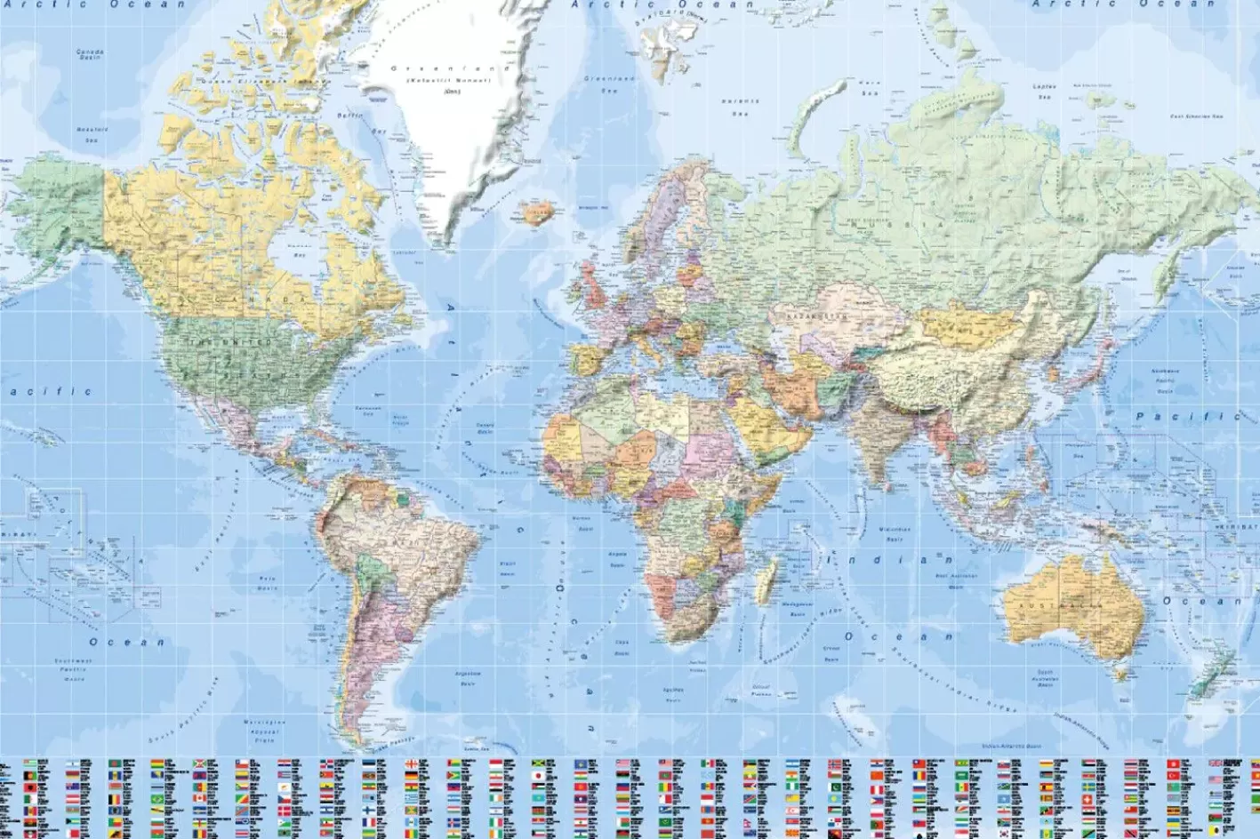 NANU-NANA Poster World Map - Flags, Nr. 154 Online