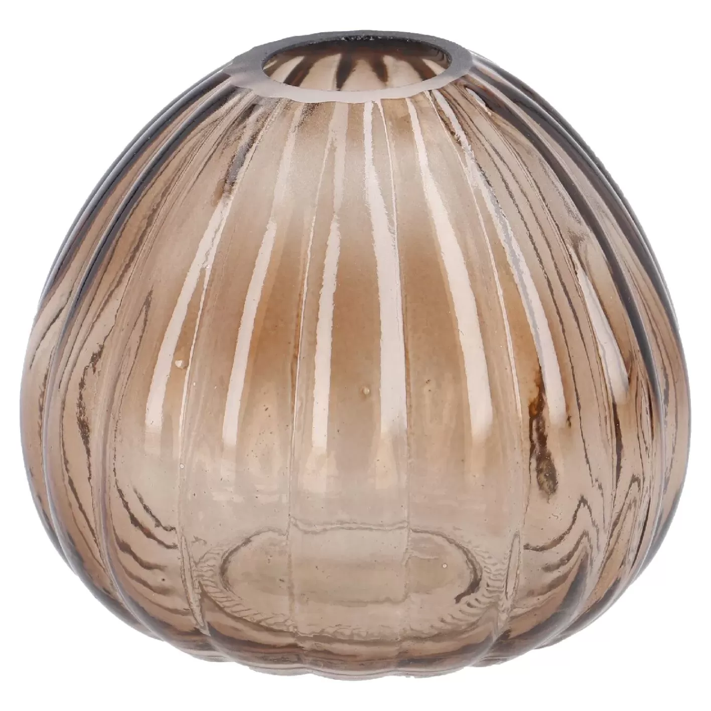 NANU-NANA Vase Rillen, Dunkelbraun/bauchig, Höhe 7.5 Cm Store