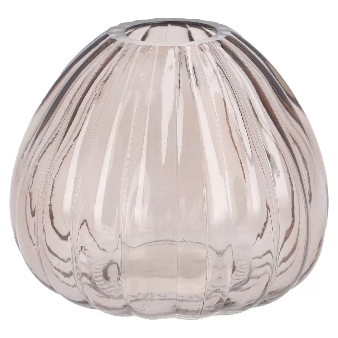 NANU-NANA Vase Rillen, Hellbraun/bauchig, Höhe 7.5 Cm Outlet