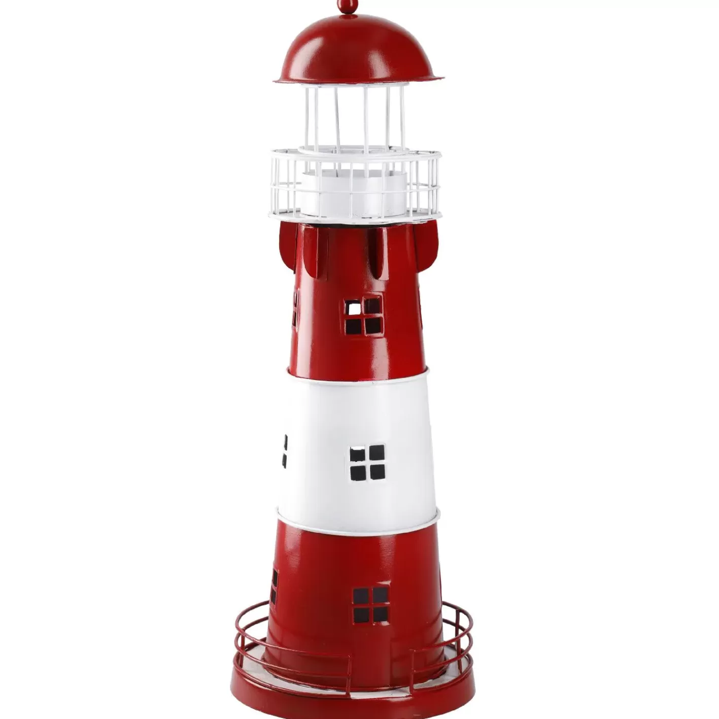 NANU-NANA Windlicht Leuchtturm, Rot/weiß, 36 Cm Hot